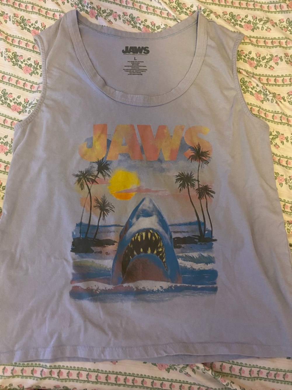 JAWS Graphic Tank Top in Light Lavender